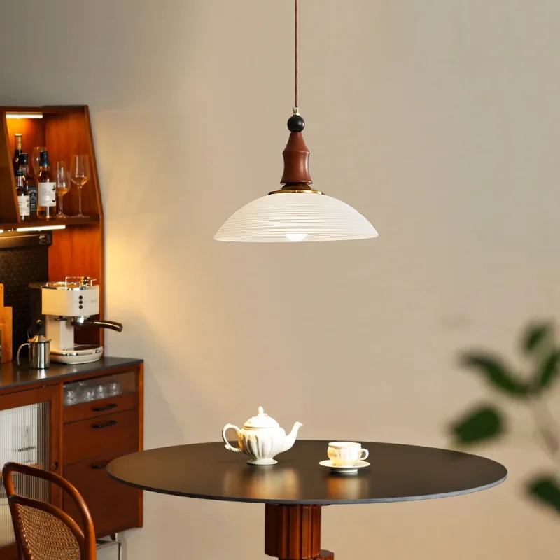 

Japanese Vintage Glass LED Pendant Lights Beside Bedroom Living Room Study Restaurant Bar Counter Wabi Sabi Style Hanging Lamps