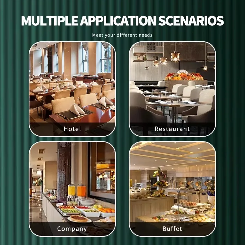 Lampada scaldavivande elettrica 2 in 1 con venature del legno Lampada riscaldante isolata Doppia tripla quattro lampade Piastra riscaldante per alimenti per hotel