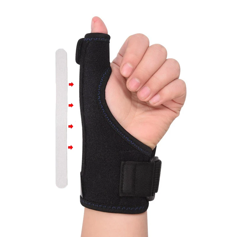 

Finger Clamp Thumb Strap Fingers Steel Plate Supported Tendon Sheath Gloves Protective thumb Wrist Guard Hand Support, Black