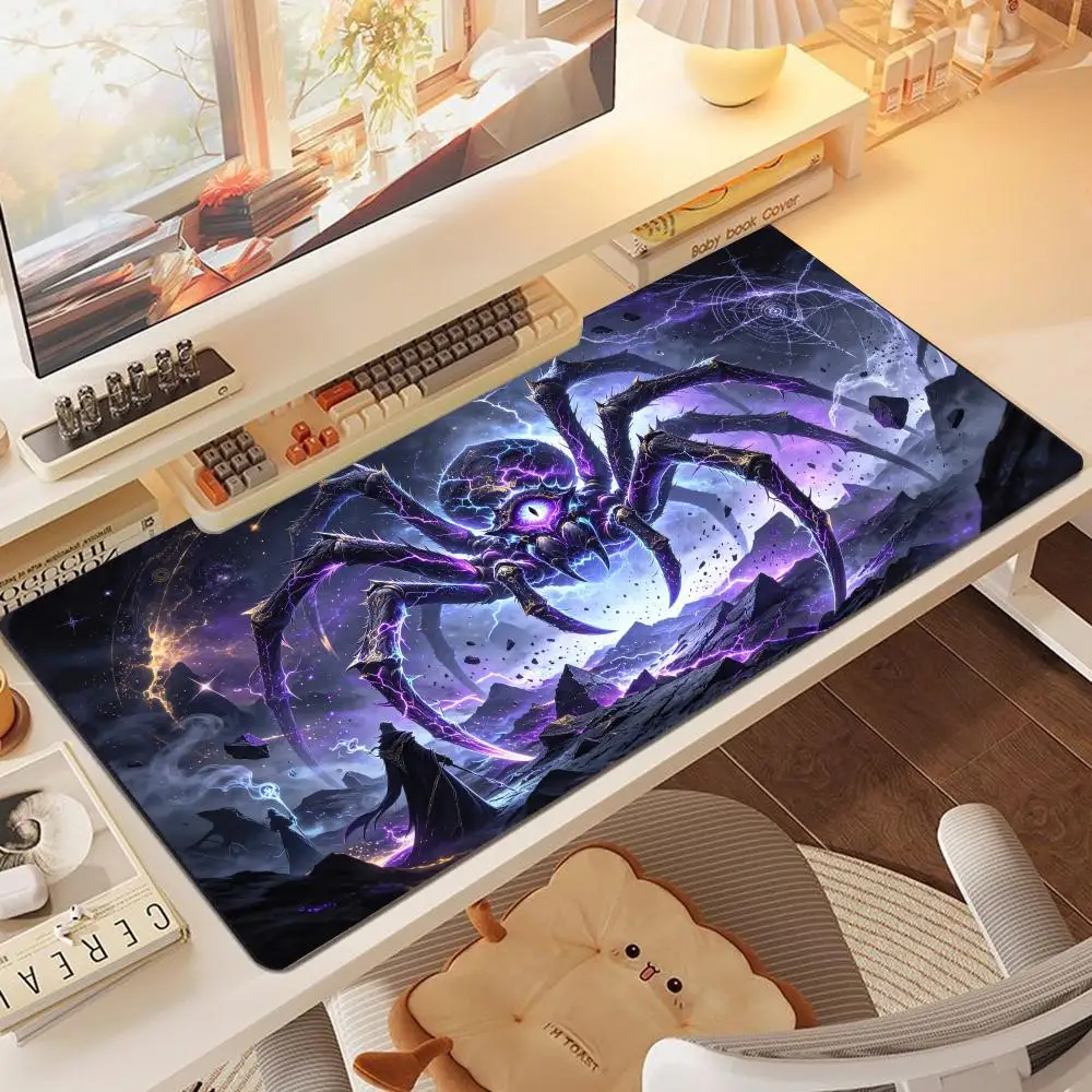 Giant Purple Spider Table Mat Non Slip Rubber Base Precision Tracking Smooth Glide For Student Dorm Decor
