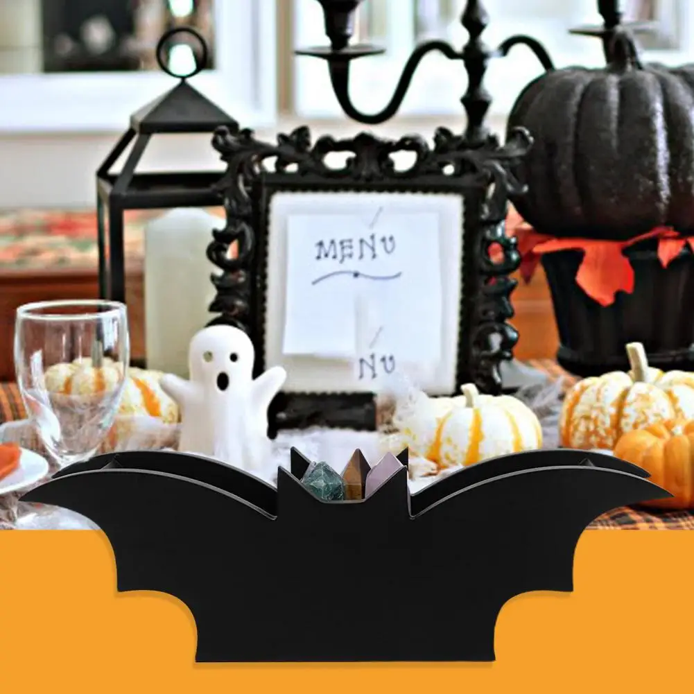 Gothic Storage Box Bat-shaped Storage Box Bat Shape Tray Elegant Makeup Organizer For Bathroom Halloween Party Decoration