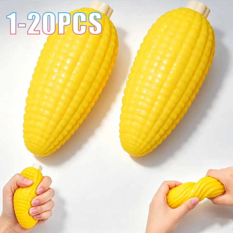 1-20PCS Simulation Corn Stress Relief Soft Pull and Stretch Fidget Decompression for Adults Office Desk Gift