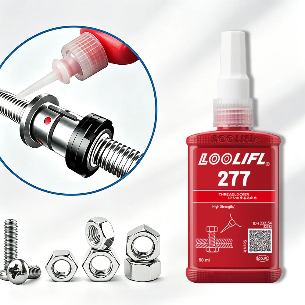 277Thread Locker High Strength Red Anaerobic Adhesive Screw Lock Glue Anti Vibration Thread Locking Agent Prevent Bolt Loosening
