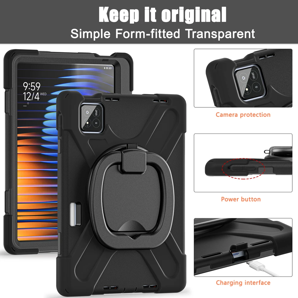 Étuis portables antichoc pour tablette Xiaomi Pad7 Pad8 Mi Pad 8/7 Pro 8Pro/7pro, housse en Silicone avec support rotatif, 11.2 pouces