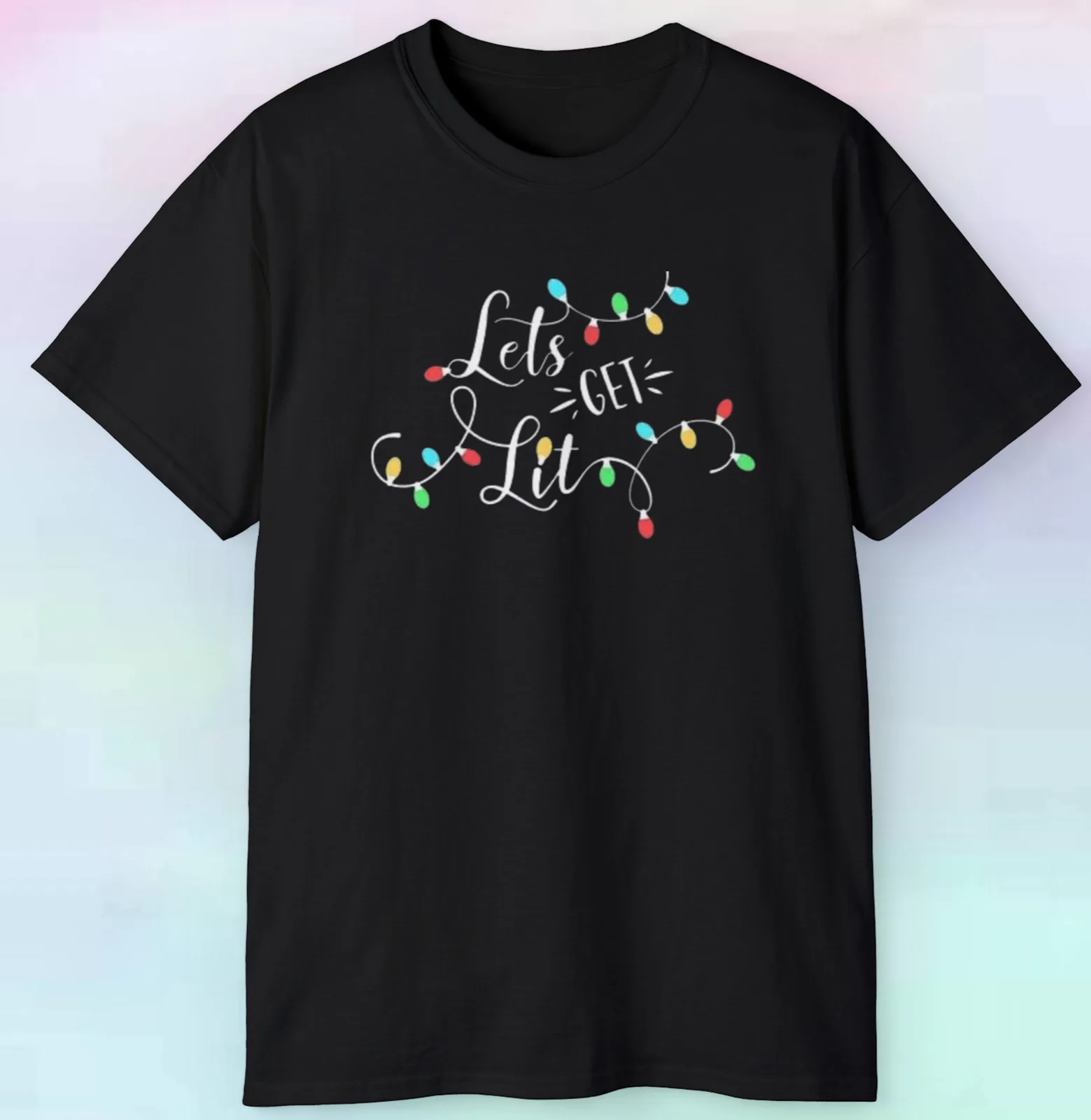 

Men's Women's Let's Get Lit T Shirt | Funny Christmas Holidays | S-5XL Tee