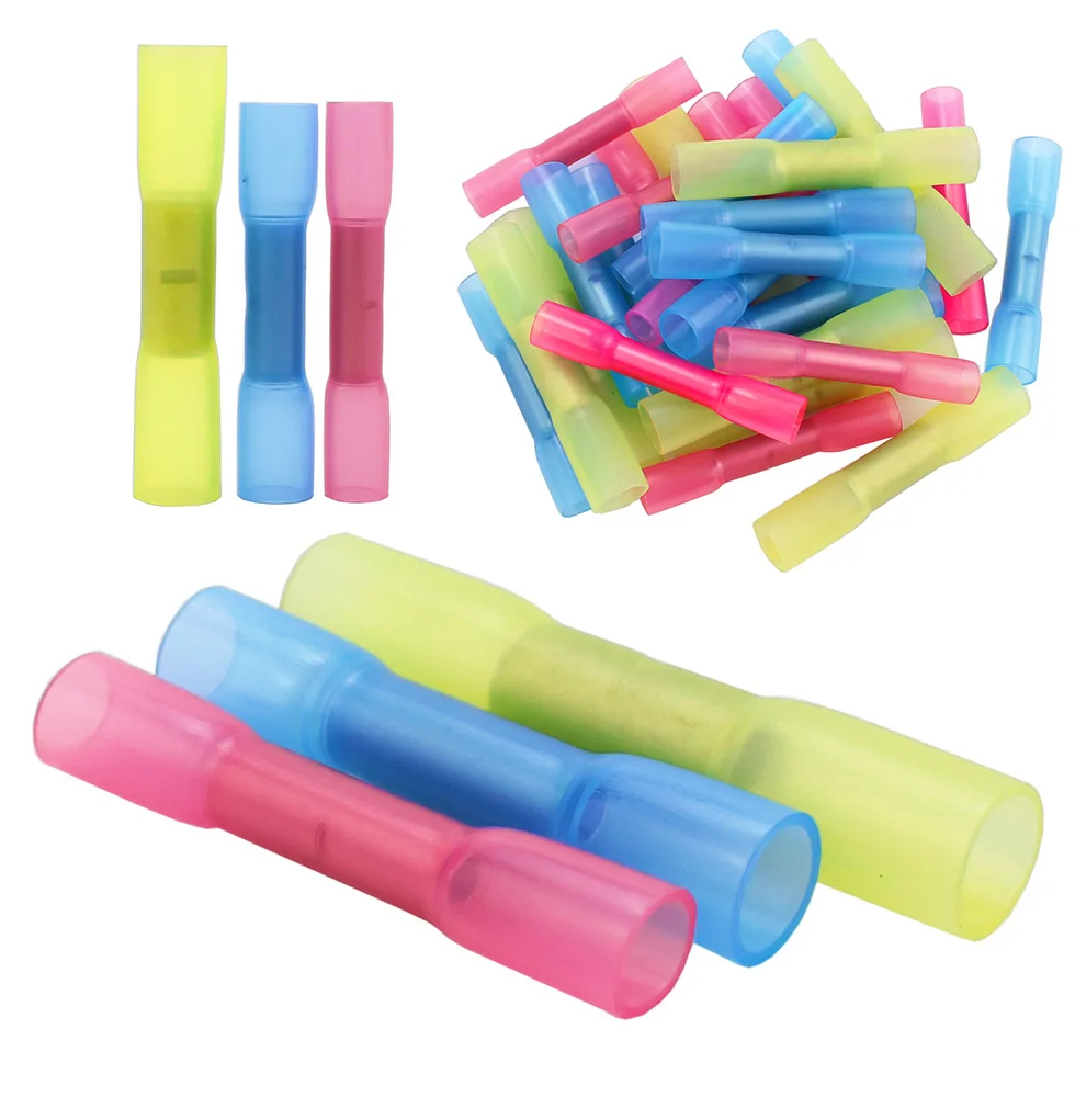 10/20/50pcs Heat Shrink Butt Terminals Waterproof Fully Insulated Seal Butt BHT0.5 BHT1.25 BHT2 BHT5 Crimp Terminal Connectors