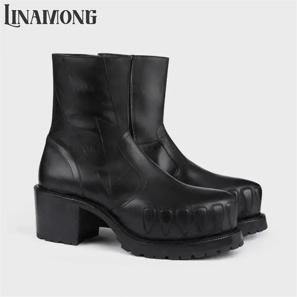 

Мужские ботинки Camel Snake Flame Scarlet на платформе с массивным каблуком, модные уличные ботинки с графическим принтом из натуральной кожи