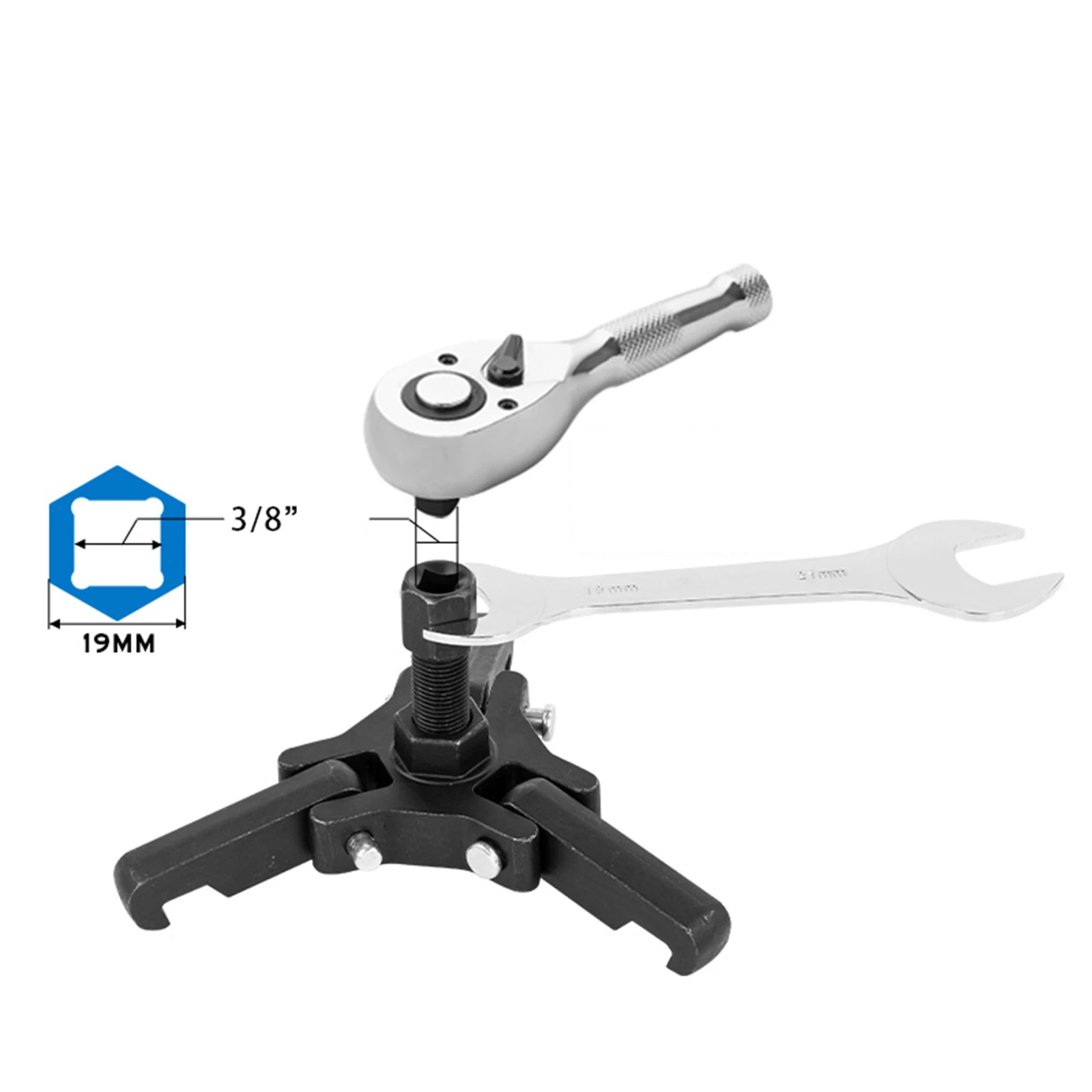 Harmonic Balancer Tool Portable Multifunction Industrial Tool Durable Pulley Puller Three Jaw Belt Pulley Disassembly Tool