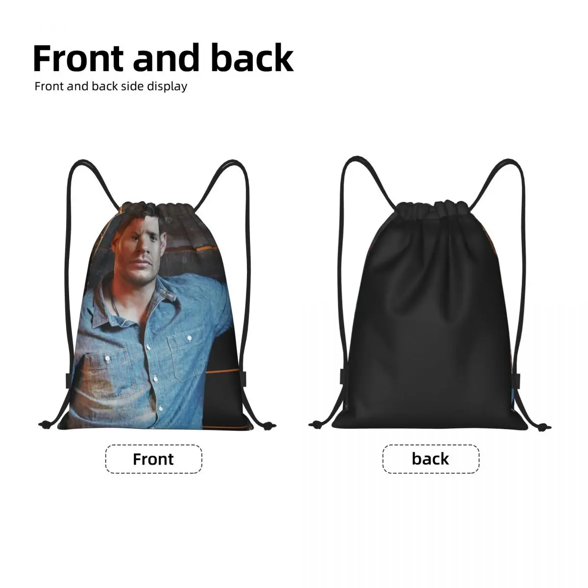 Supernatural TV Show Drawstring Backpack Women Men Gym Sport Sackpack Portable Dean Winchester Shopping Bag Sack