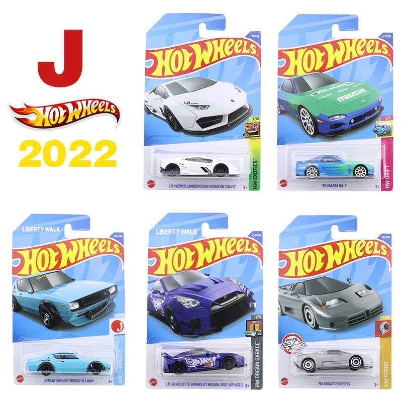 2022 Original Hot Wheels J Lot TOYOTA VAN MAZDA RX-7 NISSAN SKYLINE 2000GT-R LBWK Die Casting Alloy Car Model Boy Toy