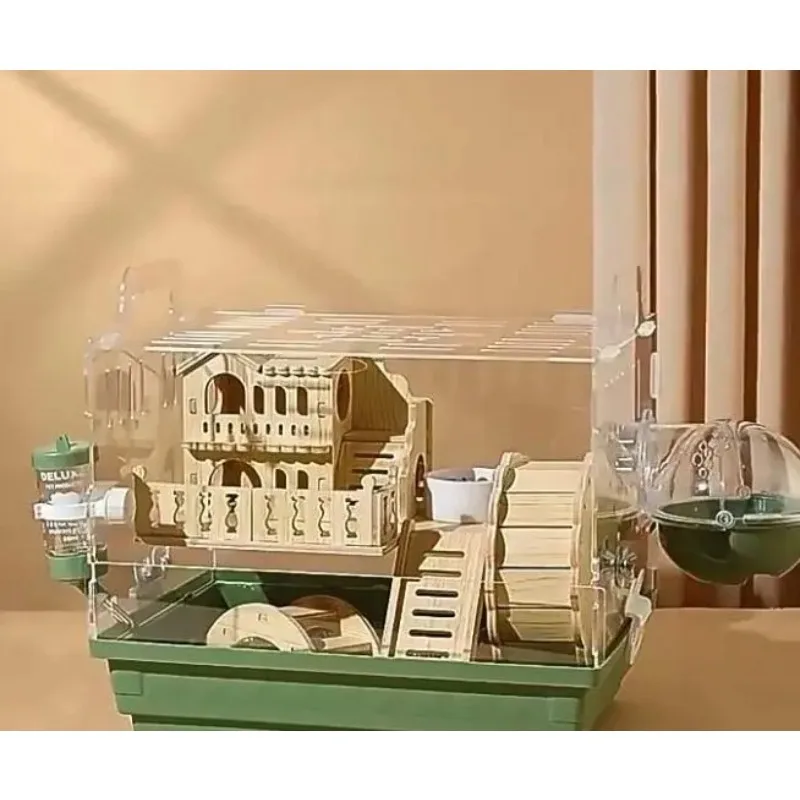 

Hamster Cage Special Resistant to Gnawing House Cheap Large Villa Gold Silk Bear Acrylic