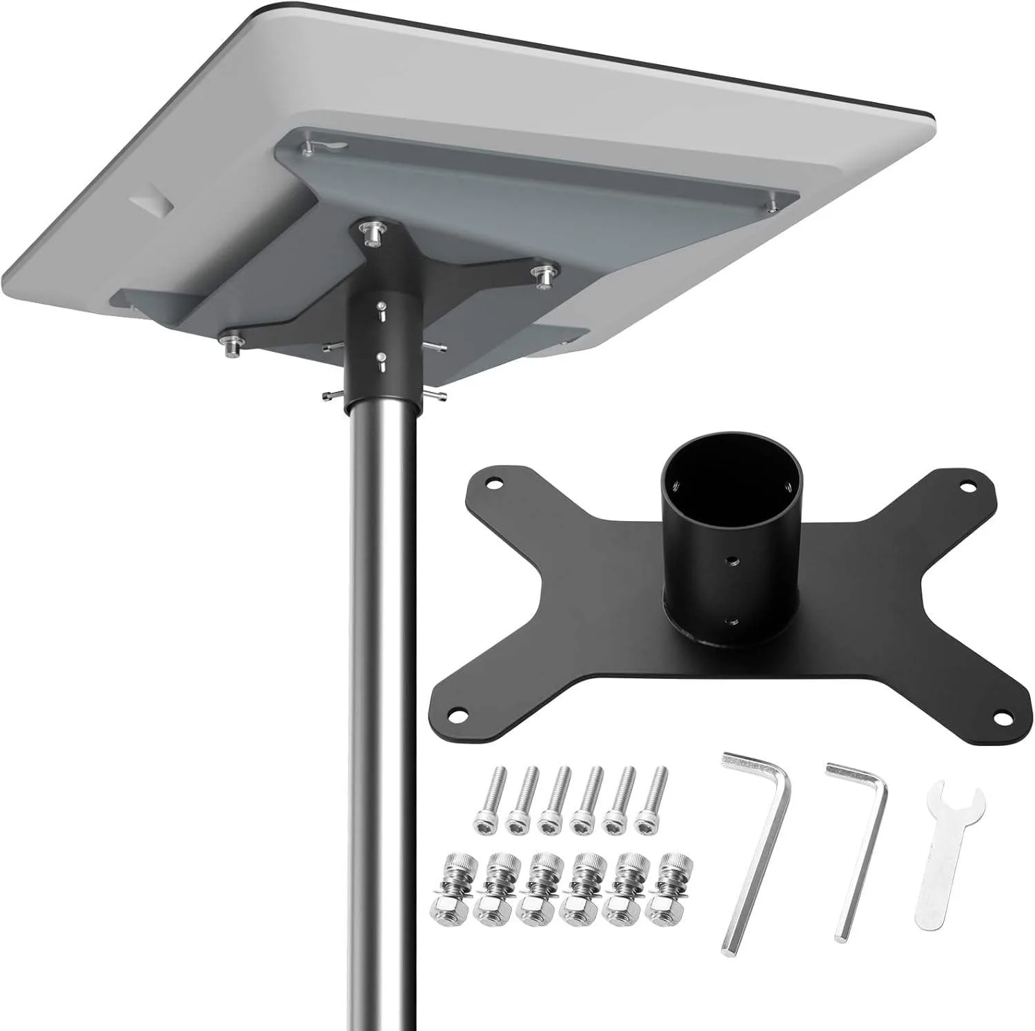 Starlink Flat High Performance Pipe Adapter Heavy Duty Carbon Steel Pole Mount 300lb Capacity 2.4 Inch Roof RV Pole Outdoor