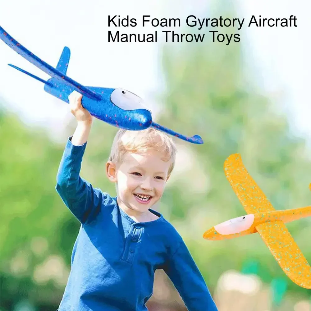 Big LED Flash Glider Foam Plane Hand Throw Light Inertial AirPlane EPP Outdoor Launch Fun of Kids Toys for Children Gift