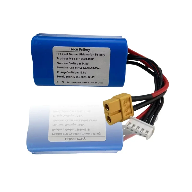 

New 14.8V 4S1P 3500mAh High Capacity UAV Rechargeable Li-ion Battery for Various RC Airplane Quadrotor Etc XH2.54-5P XT60