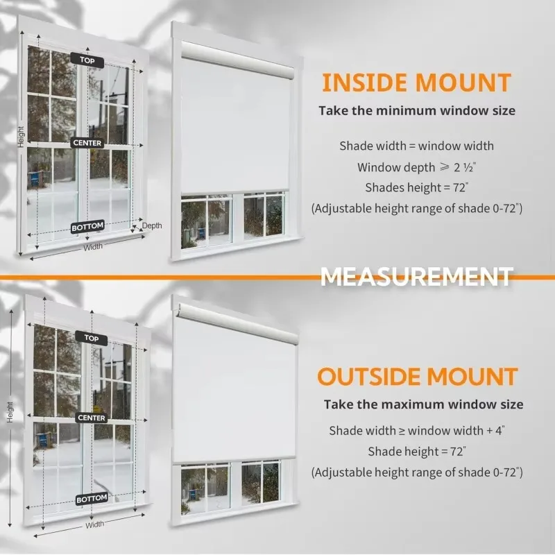 Dual Layer Blackout Motorized Roller Blinds, Smart WiFi Remote Control Electric Window Shades for Home Interior Windows