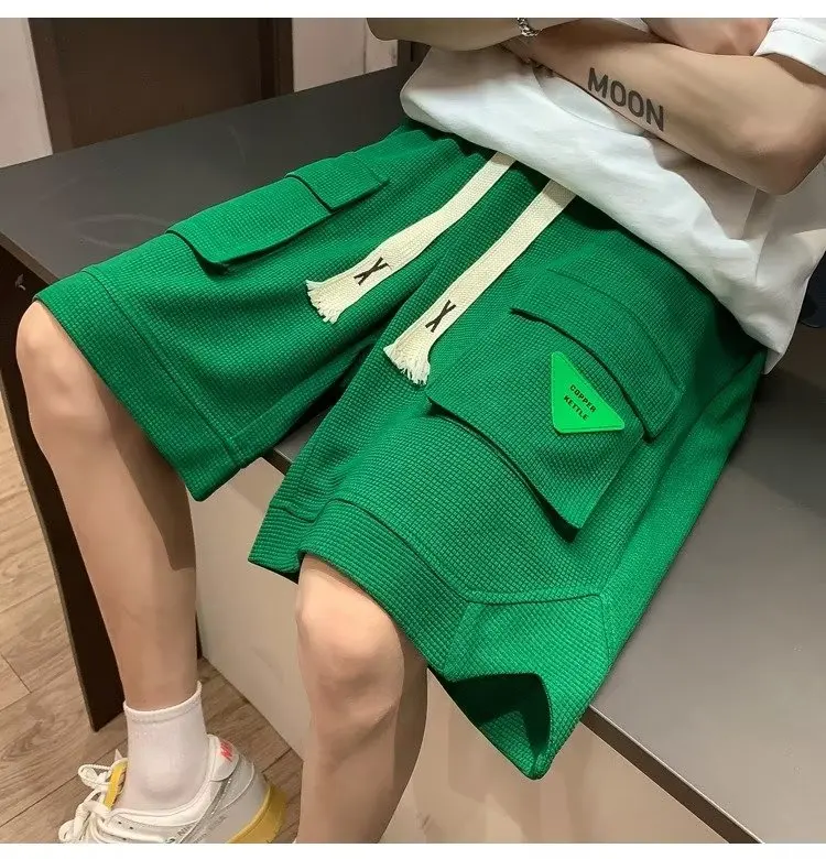 

Модные рабочие шорты для мужчин, летние, больших размеров, в американском баскетбольном стиле, спортивные, до середины икры, прямые, с узором «ёлочка», повседневные.