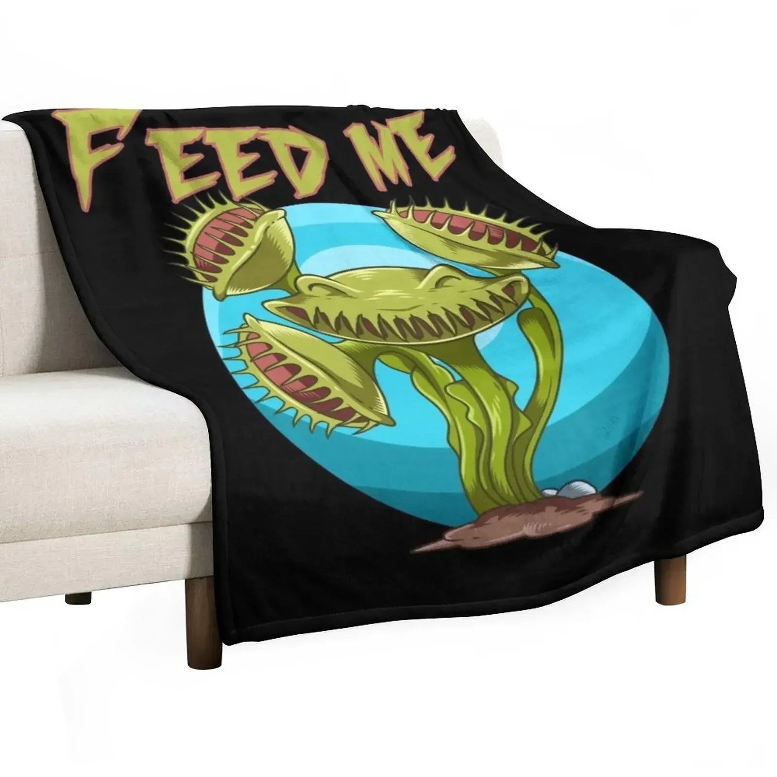 Feed Me Dionaea for a Plant lovers and growers Throw Blanket Nap Camping Bed Fashionable Blankets