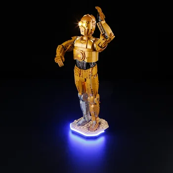 (เฉพาะไฟ LED ไม่มีอิฐ) 75398 C-3PO Star Robot Statuette Ideas (ไม่รวม Building Blocks ชุดอิฐชุด)