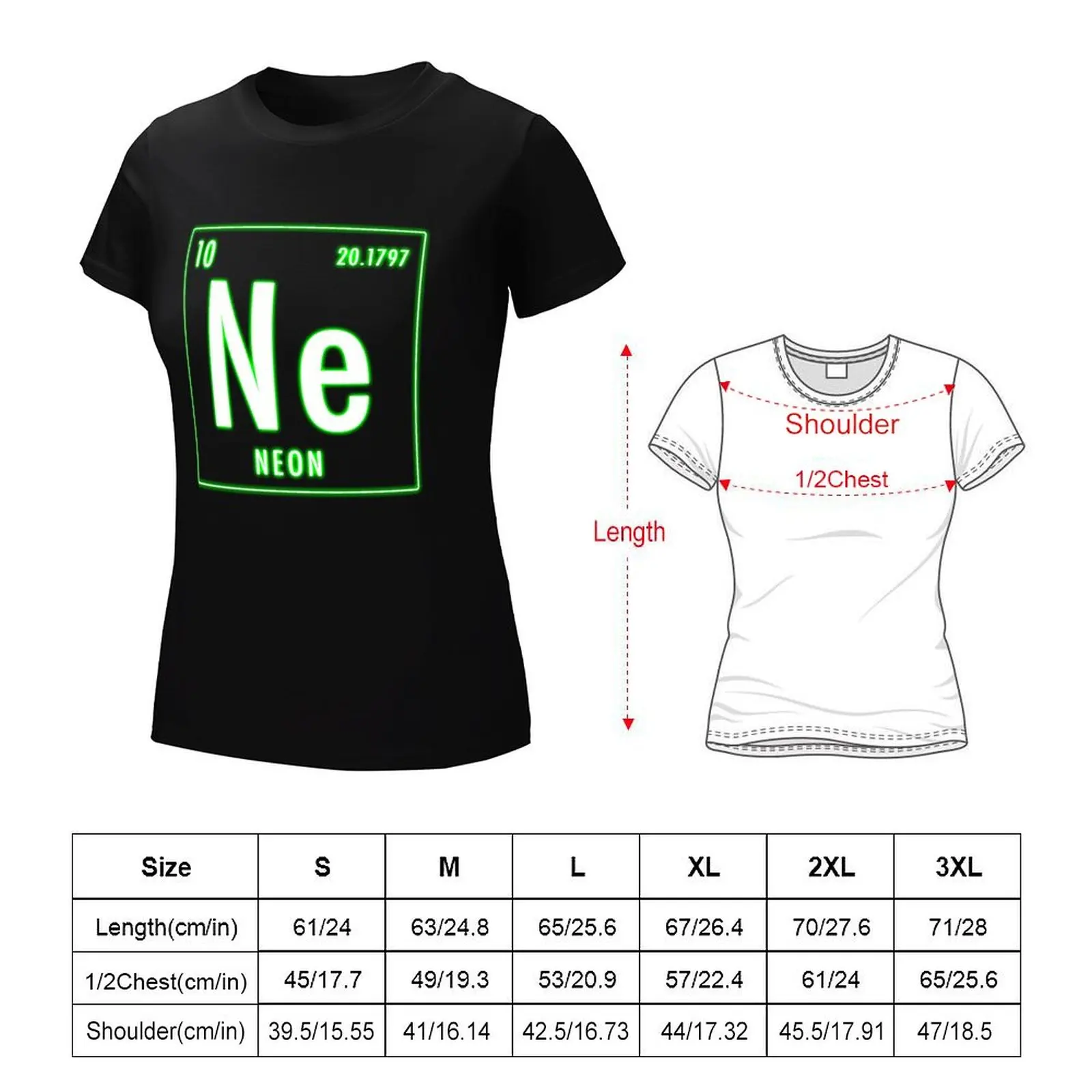 NEON PROFESSOR QUÍMICO ESTUDANTE T-shirt para mulheres, roupas de treino, blusa solta Fit