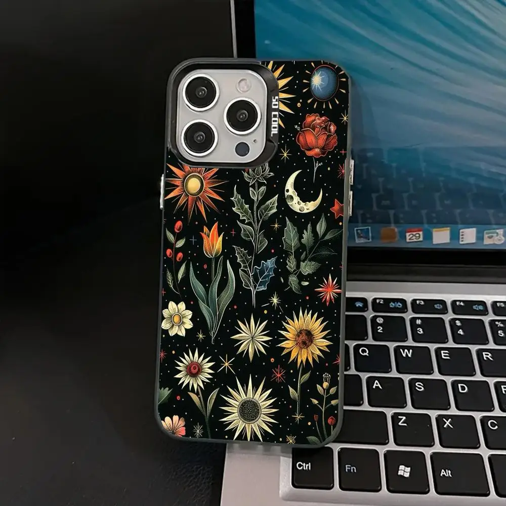 Sunflower Moon Hülle für iPhone 17 16 15 14 13 12 11 Pro/Max/Plus stoßfeste Rückabdeckung Anti-Fingerabdruck