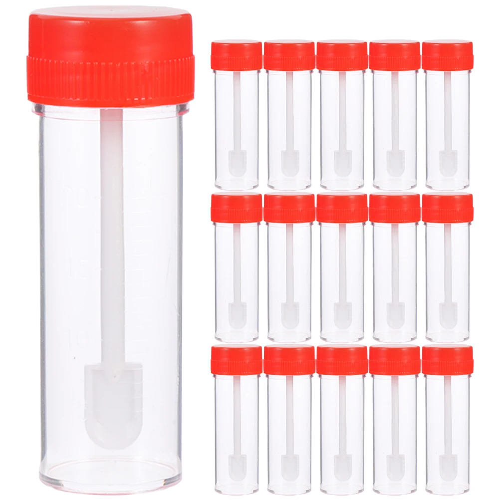 

30 Pcs Urine Cup with Spoon Cups Collection Urinal Plastic Specimen Container Man Lid