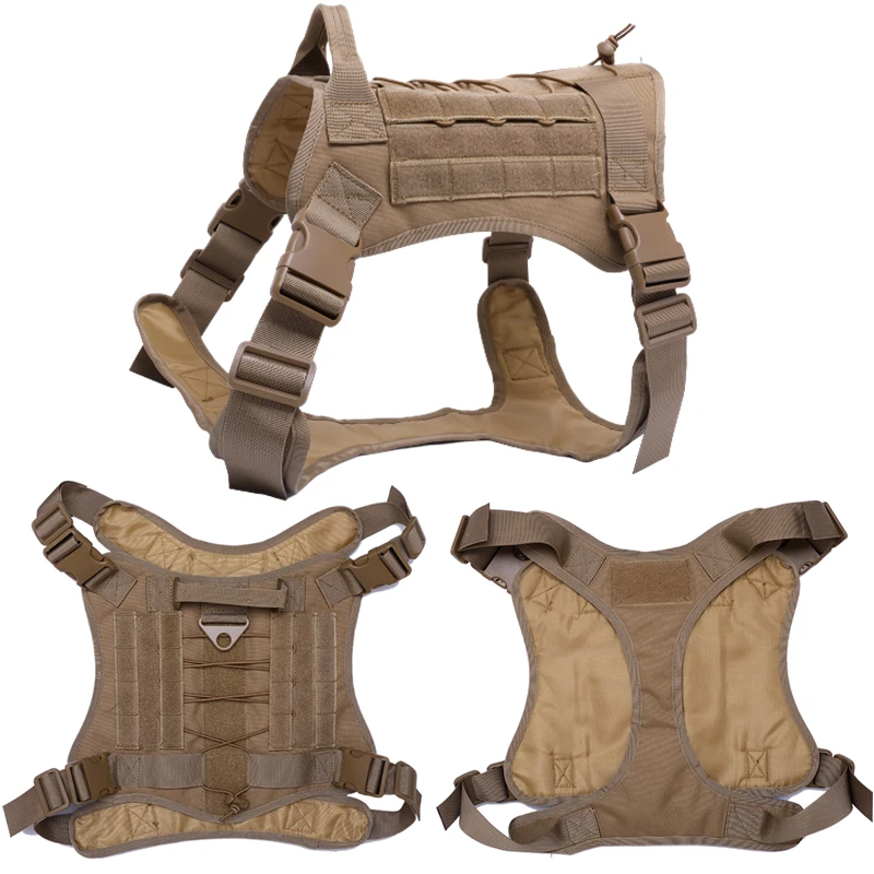 Taktische Militärweste für Haustiere, Outdoor-Trainingsweste, Hundegeschirr und Leine, Set mit Halsband für mittelgroße und große Hunde, Deutscher Schäferhund – Detail 8
