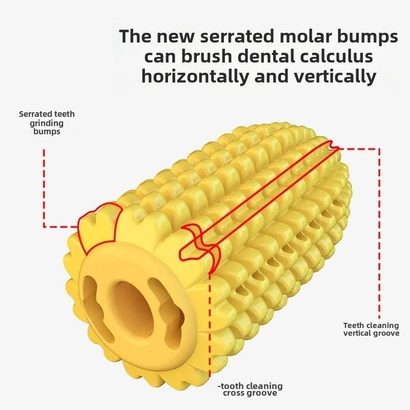 Dog molar toy sounding corn on the cob, bite-resistant and stuffy artifact sounding leaking food toy pet supplies