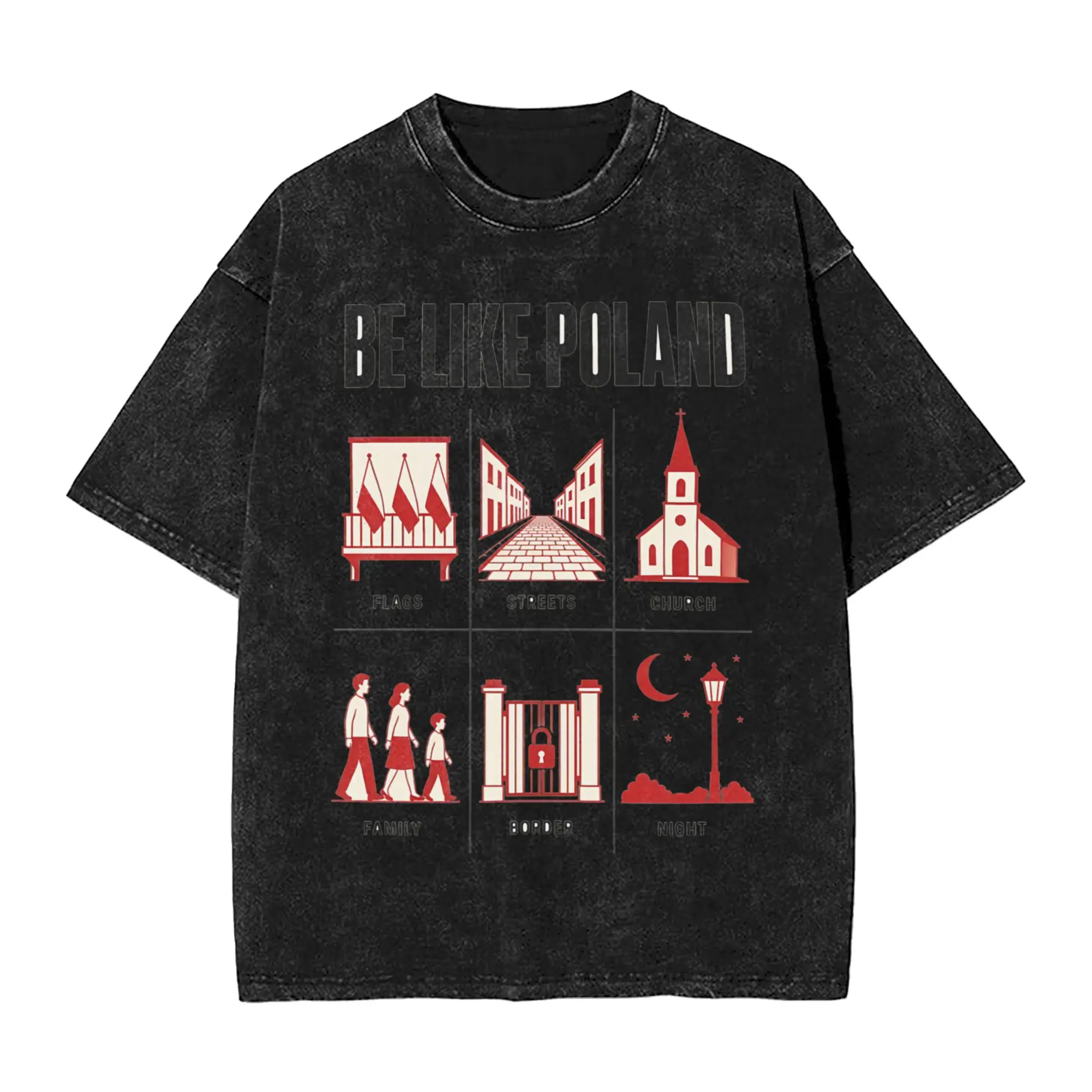 Summer Be Like Poland Polska Polish Flag  Washed T Shirts Accessories Oversize T-Shirts  for Men Women Tee