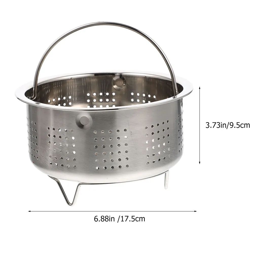 Stainless Steel Steamer Basket for Rice Cooker and Pot Dense Fine Holes Even Fast Steaming Vegetable Pasta Ramen Oatmeal Soup