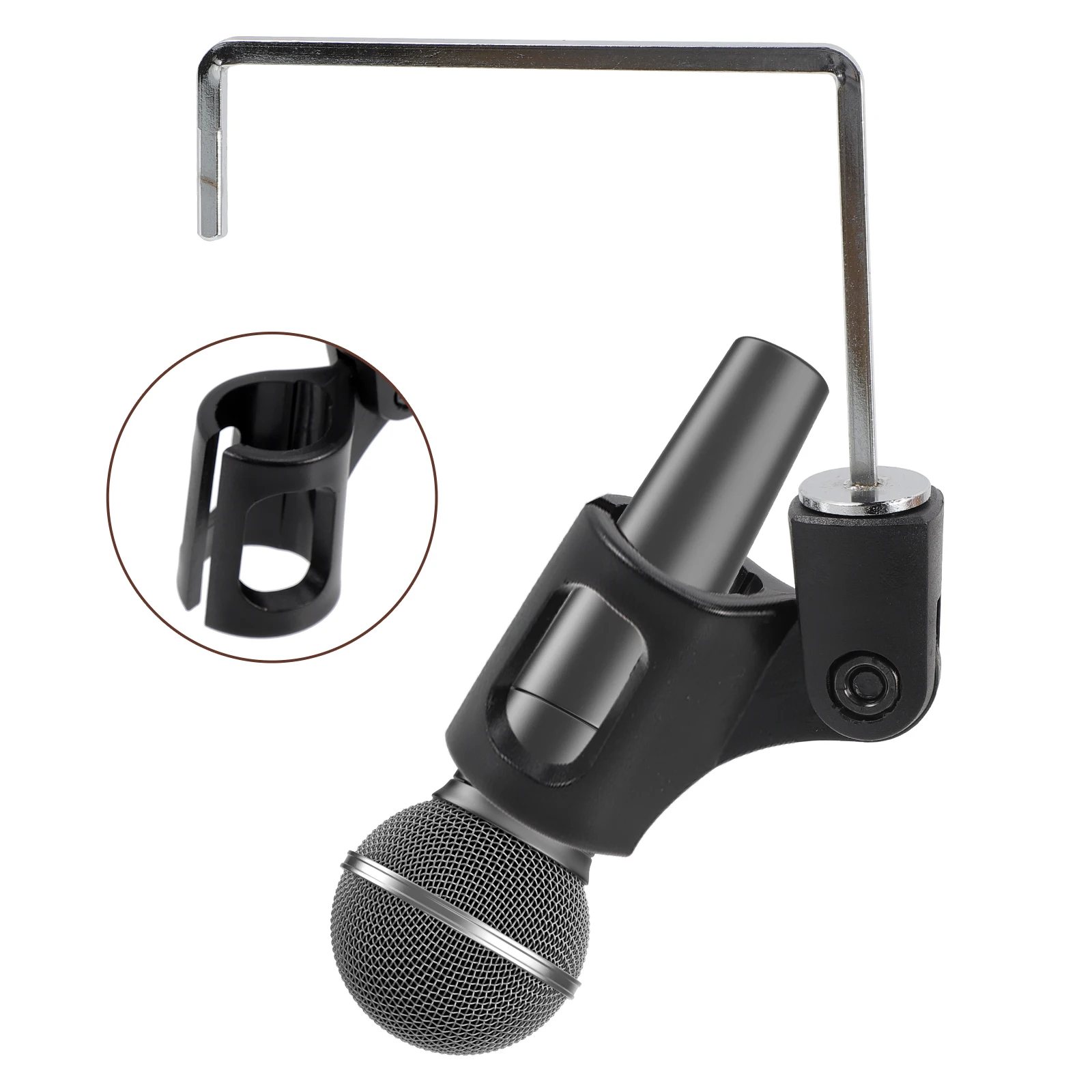1 set 1 Set Portable Metal Microphone Holder For Saxophone Clip Lifter Durable Mic Support Practical Accessory Stand Bracket
