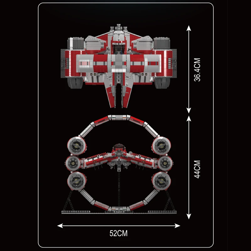 ของเล่นก่อสร้างบล็อกตัวต่อสตาร์ไฟท์เตอร์สำหรับผู้ใหญ่ MOC-7661แหวนนักรบดวงดาวราชาใน21047