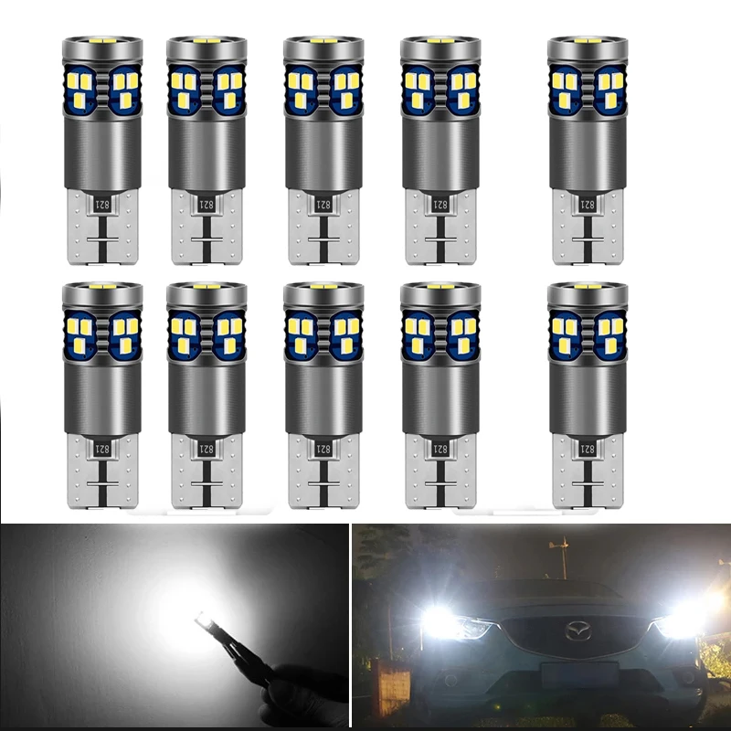 

10PCS W5W T10 Led Lights Canbus 26SMD Super Bright 6000K Car Dome Reading License Plate Bulbs Signal Lamp Accessories