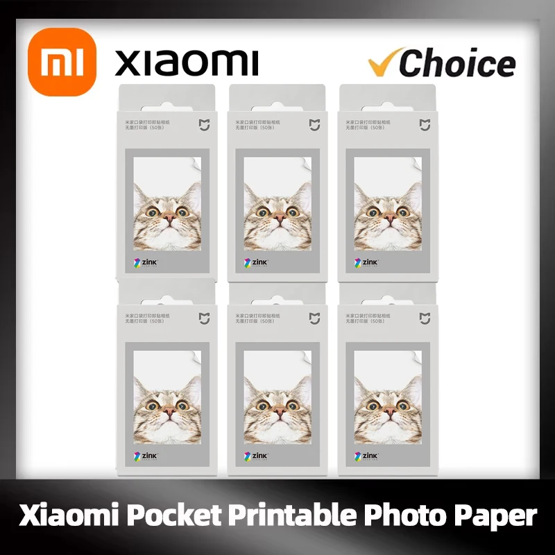 

100% New Xiaomi ZINK Pocket Printer Paper Self-adhesive Photo Print 10//50/100 Sheets Xiaomi 3-inch Mini Pocket Photo Printer
