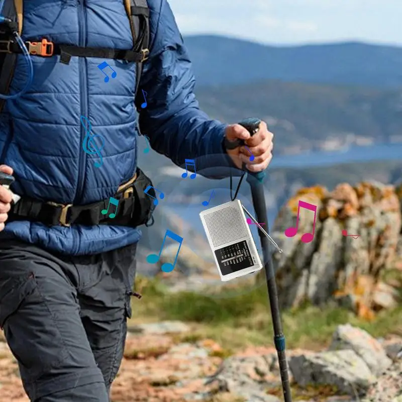 Radios portables Am Fm Transistor Radio électronique compacte alimentée par batterie avec basse stéréo pour cuisine Camping Garage voiture