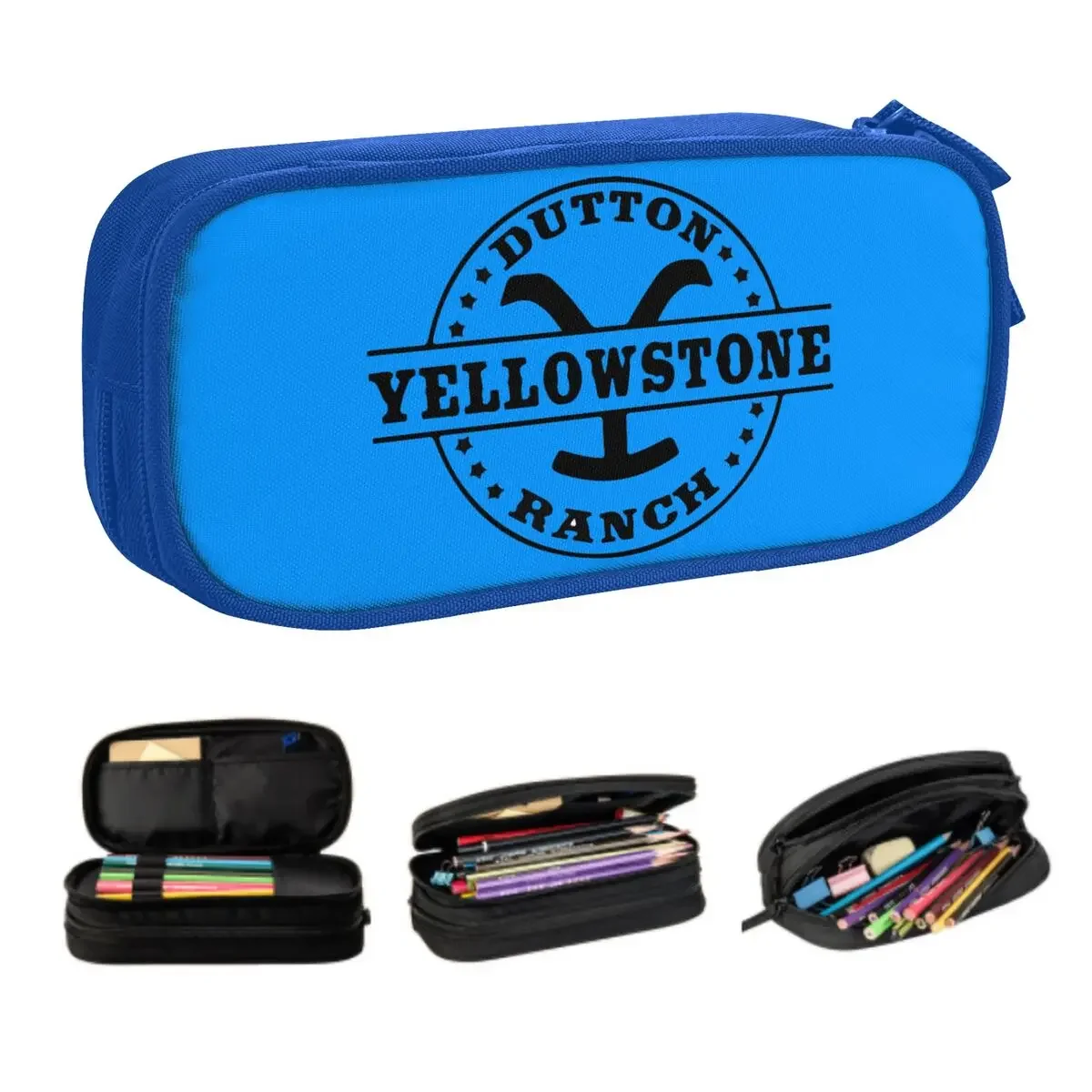 Custom Kawaii Dutton Ranch Yellowstone Pencil Case for Boy Girl Large Storage Pencil Bag School Accessories