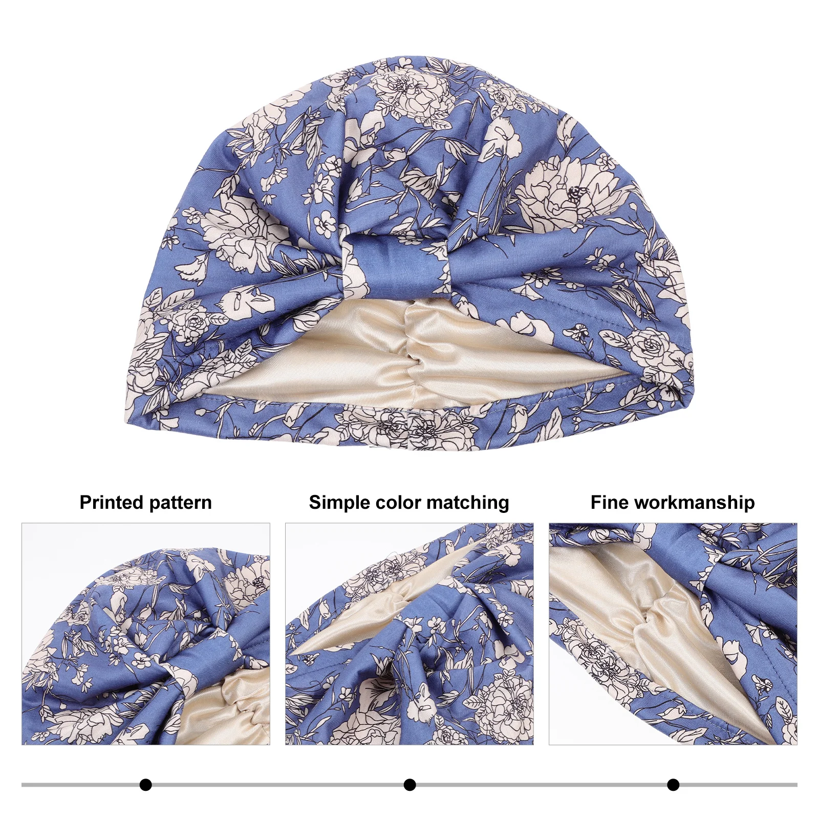 

Ethnic Style Turban Sleeping Hat Portable Women Chemo Hat Anti-Knot Hair Cover Reusable Comfortable Sleep Caps Adult