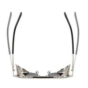 2023 Kính râm kim loại bằng chứng gió Side Side Flip 10 kính bán hàng chính Sol Redondo Nữ - №10