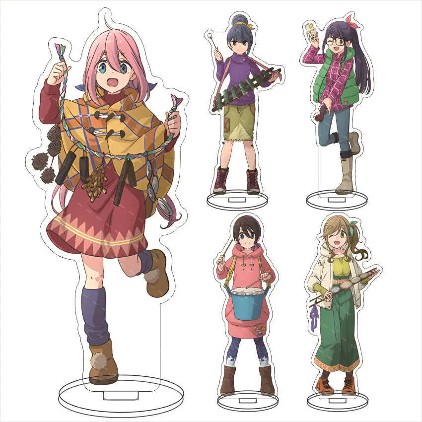 

Swaying Camping Anime Acrylic Stand Model Plate Decoration Desk Figure Display Friends Girls Gift Peripheral Products Cartoon