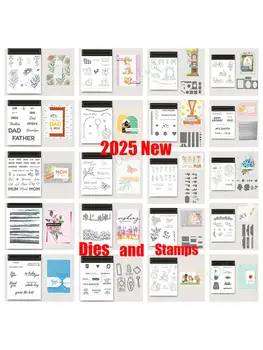 Kovové vyřezávací šablony a razítka, šablony, dekorace do deníku pro kutily, blahopřání, ručně vyráběný vánoční dárek 2025, nové květiny a tráva 10 nejlepší prodej razítka a matrice - №7