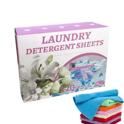 Detergent Sheets 60 Loads Plant Based Washing Machine Sheets Fast Dissolving Fresh Scent Dryer Sheets No Mess and Space-Saving
