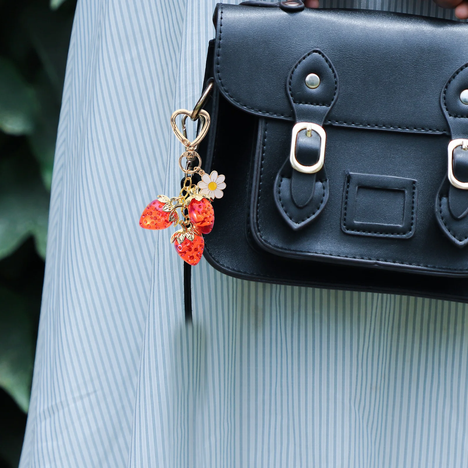 

Strawberry Keychain Heart Shape Sunflower Cute Pendant Bag Wallet Phone Accessories Girls Keychain