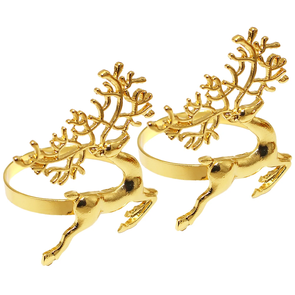 

2 Pcs Christmas Napkin Ring Holders Rings Bulk for Decor Buckle Alloy Child Winter