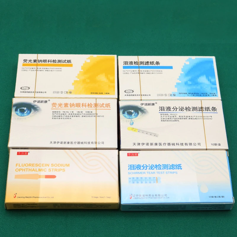 

Ophthalmic special test paper guarantee for two years a box of 10 packs Fluorescein Sodium Ophthalmic Strips