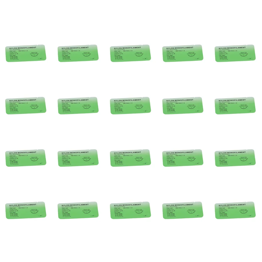 1-100 Stuks 4/0 Medische Monofilament Nylon Individueel Verpakt Veterinaire Praktijk Hechtdraad Kits Voor Hechtdraad Onderwijs Oefeningen