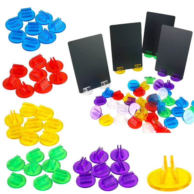 

20PCS Card Holder Transparent Flipchart Card Holder Multicolor Optional Fit 2MM Cardboard Desktop Game Accessories