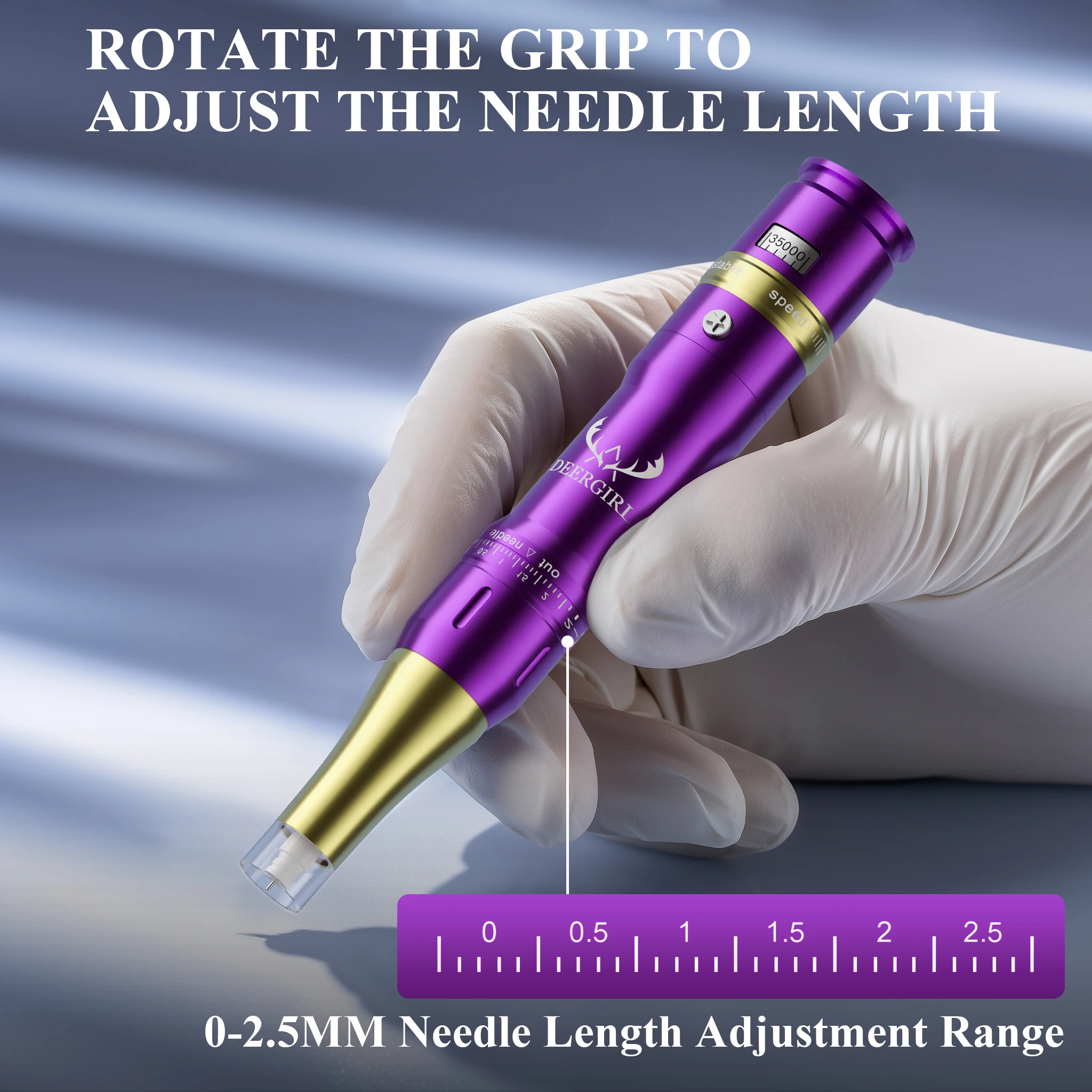 Deergirl اللاسلكية تجميل دائم آلة كيت 700mAh قدرة البطارية محرك Coreless مع الحاجب الوشم إبرة الوشم الصباغ