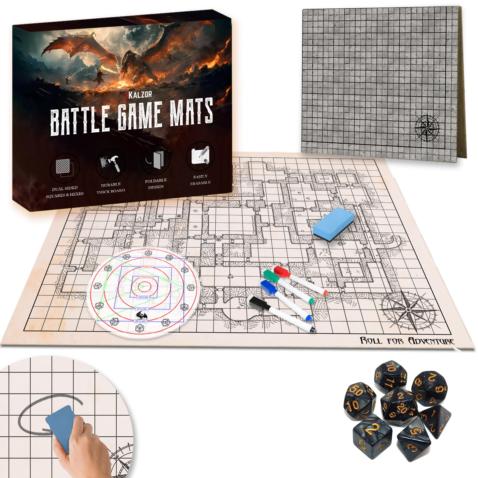 Board Game Template - مجموعة لوحة ألعاب قتالية قابلة للطي