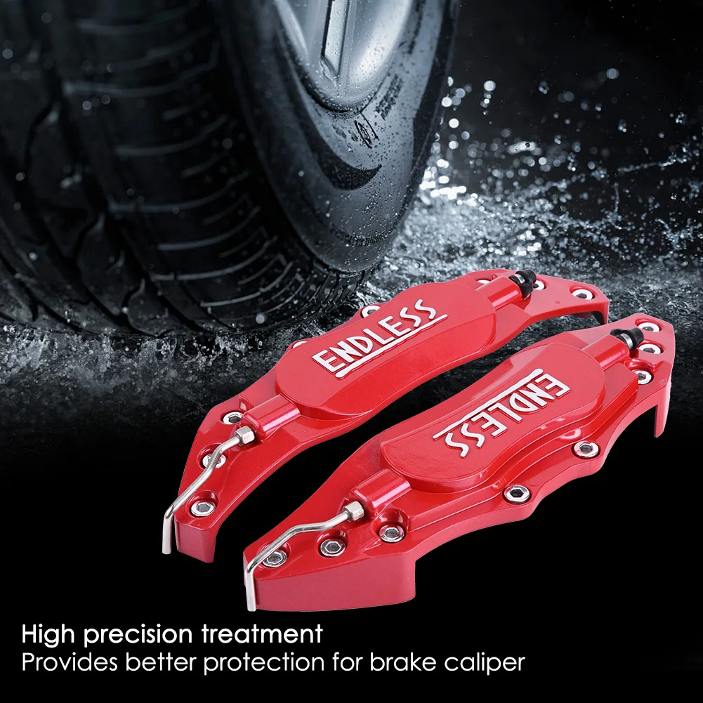 2pcs Car Brake Caliper Cover Trim Aluminum Brake Caliper Protector For 16in-17in Wheel Hub