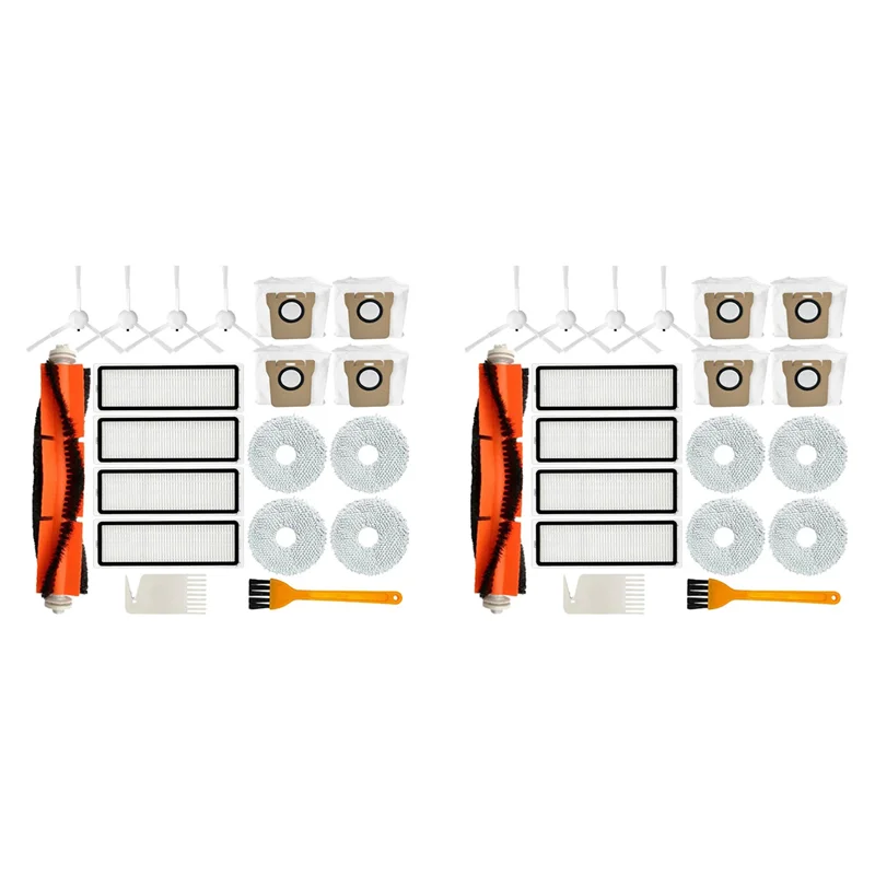 【Berserk】2 комплекта для робота-пылесоса Xiaomi L10S Ultra X10 + X10 Plus B101GL основная боковая щетка Hepa-фильтр мешок для пыли швабра