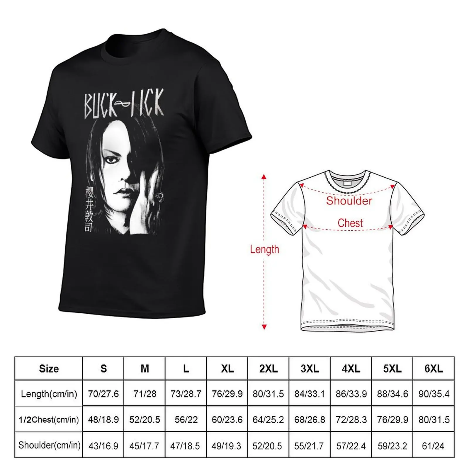 Buck-Tick Atsushi Sakurai T-shirt korean fashion plain blanks customizeds Men\'s t shirts